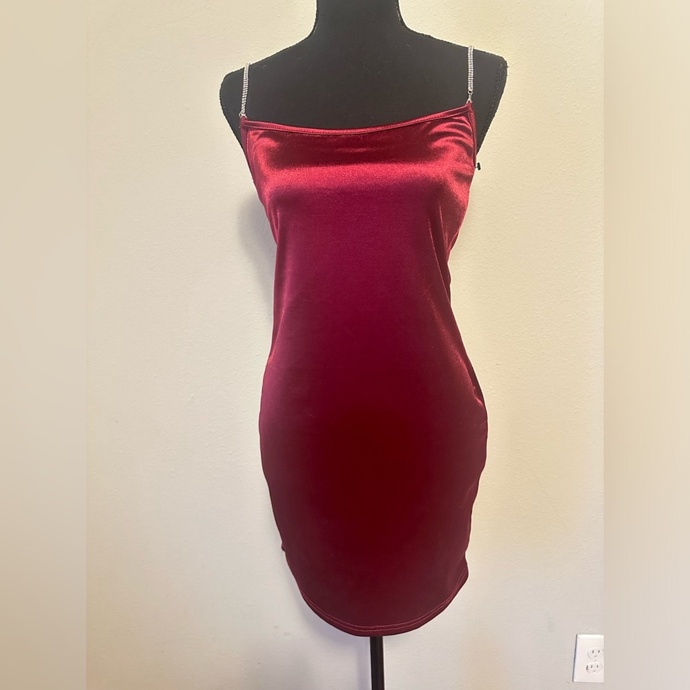Elegant Red Velvet Dress
